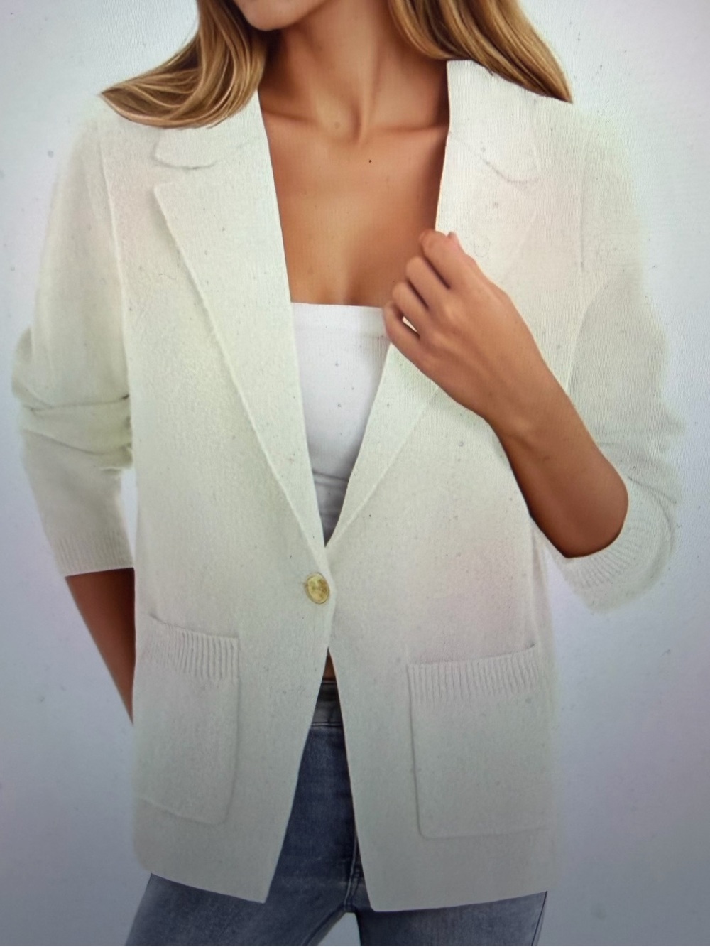Women’s Cream Knit Blazer - NWT - Size XL